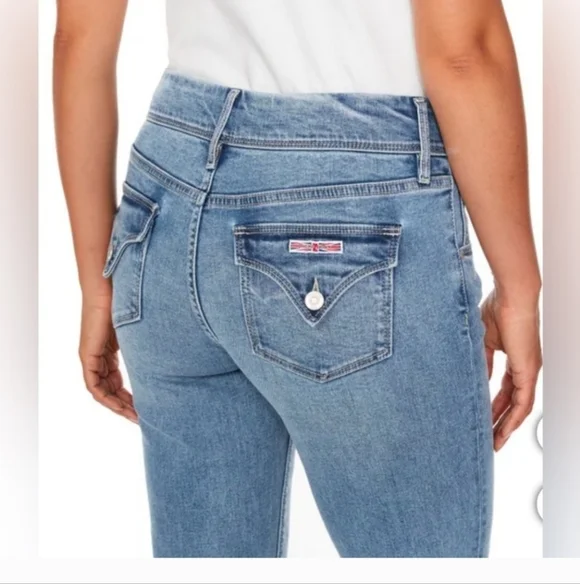 NWOT HUDSON Women's Mid-Rise Slim Straight Leg Jeans | ICY BLUE, 6/28 Inseam 27" - Picture 3 of 9